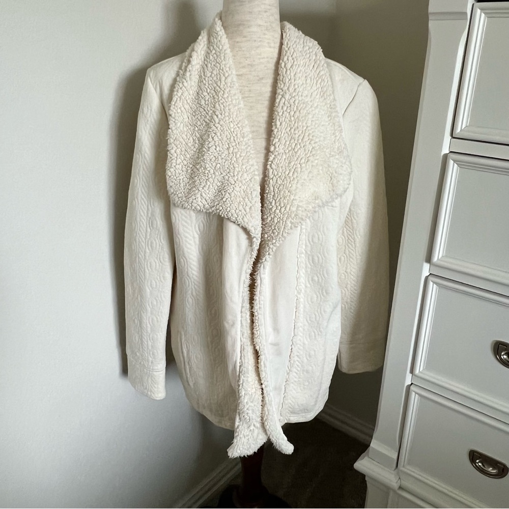 LL Bean Sherpa Fleecy Ivory Jacket